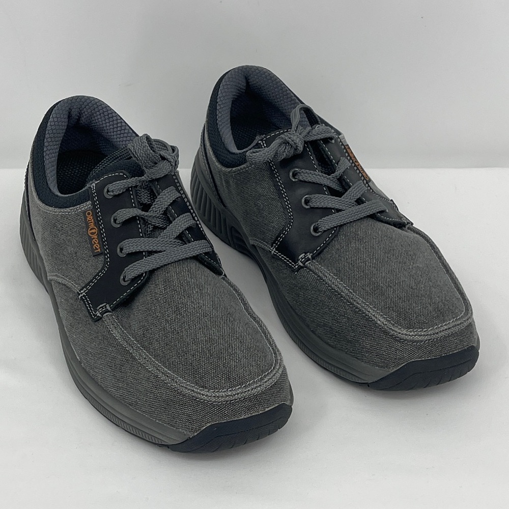 ORTHOFEET Gray Men's Casual LEATHER /CANVAS UPPER Shoes SIZE 9 2E WIDE